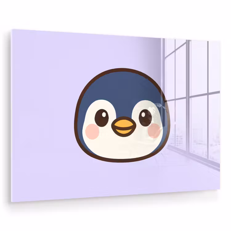 Pinguïn - Paars - Schattig plexiglas 5mm klein -zzzproduct_nieuw