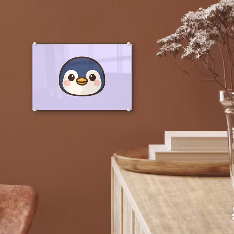 Pinguïn - Paars - Schattig plexiglas 5mm klein -sfeer5