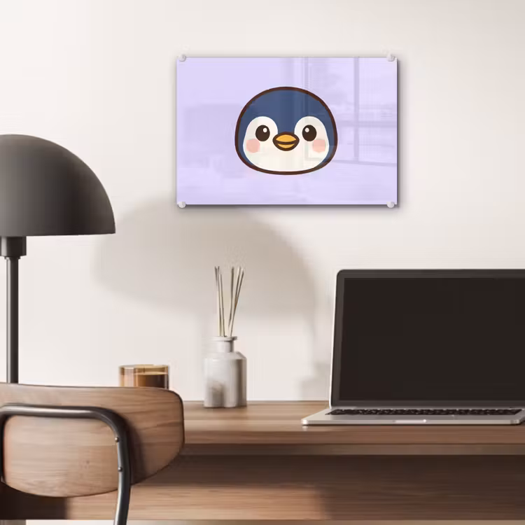 Pinguïn - Paars - Schattig plexiglas 5mm klein -sfeer6