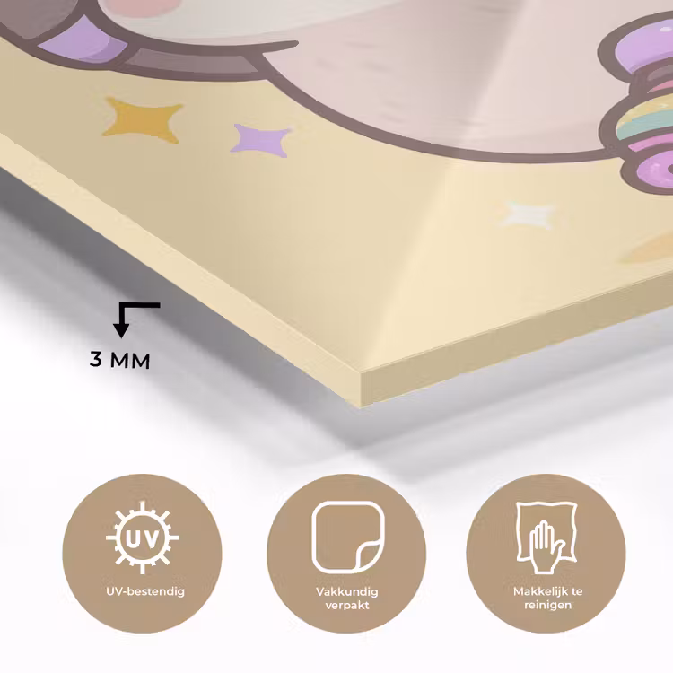 Pinguïn - Rolschaatsen - Geel - Energiek plexiglas 5mm klein -sfeer2