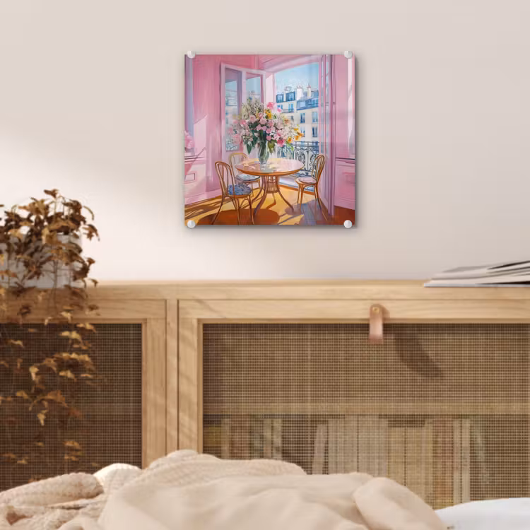 Pink - City - Bloemen plexiglas 5mm klein -sfeer4