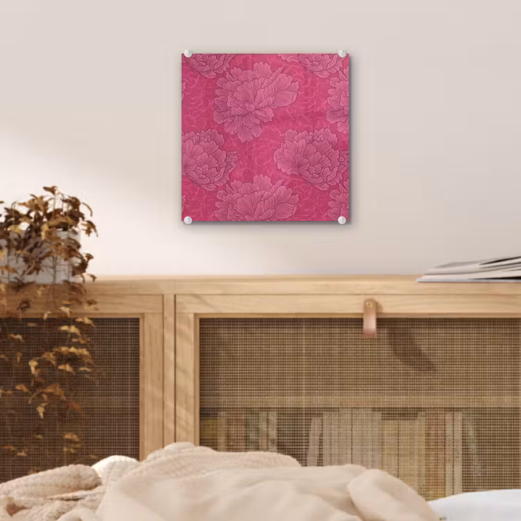 Pioenrozen - Energiek - Roze plexiglas 5mm klein 11 -sfeer4