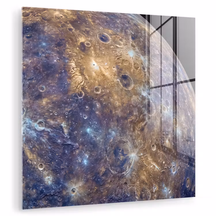 Glas schilderij - Planeet - Kraters - Ruimte - Planeet - Kraters - Ruimte plexiglas 5mm klein