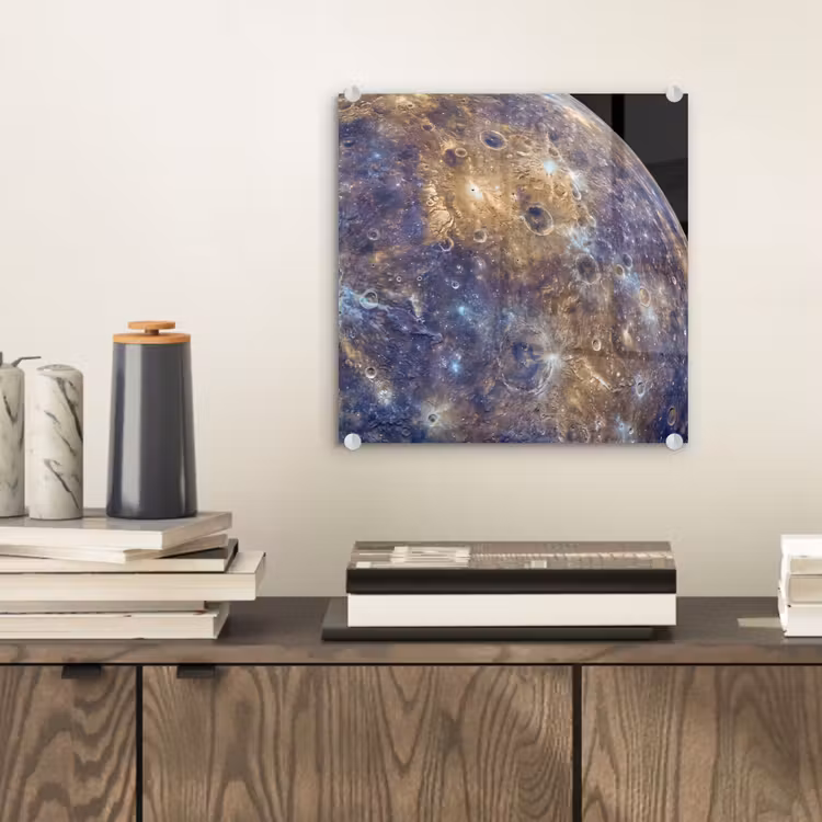 Glas schilderij - Planeet - Kraters - Ruimte - Planeet - Kraters - Ruimte plexiglas 5mm klein