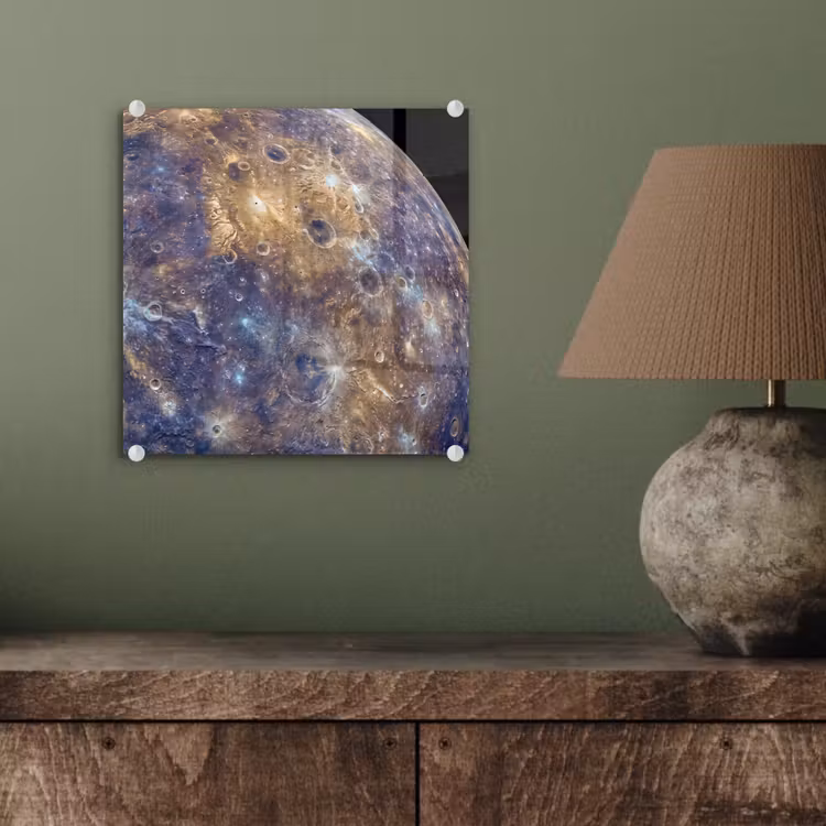 Glas schilderij - Planeet - Kraters - Ruimte - Planeet - Kraters - Ruimte plexiglas 5mm klein