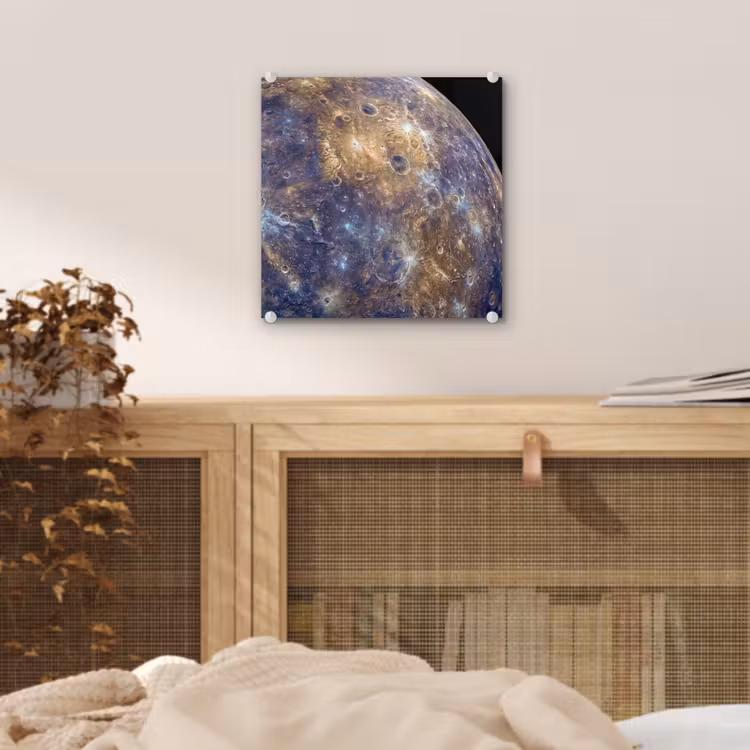 Glas schilderij - Planeet - Kraters - Ruimte - Planeet - Kraters - Ruimte plexiglas 5mm klein