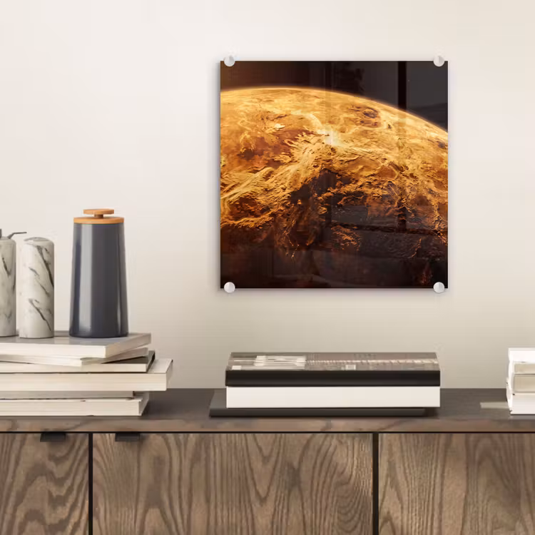 Glas schilderij - Planeet - Ruimte - Oranje - Planeet - Ruimte - Oranje plexiglas 5mm klein