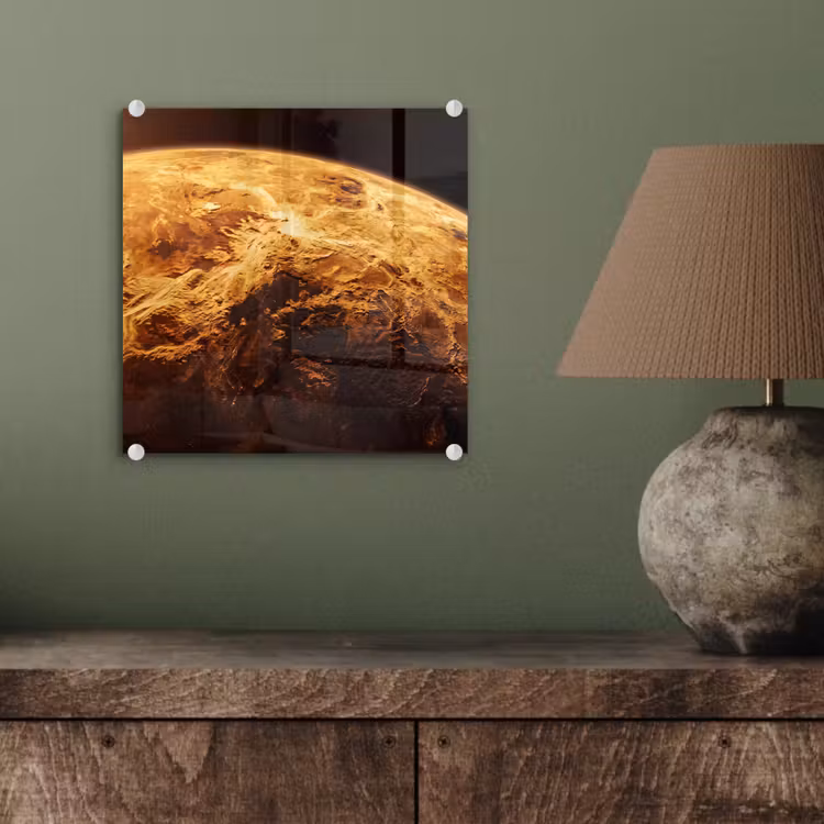 Glas schilderij - Planeet - Ruimte - Oranje - Planeet - Ruimte - Oranje plexiglas 5mm klein