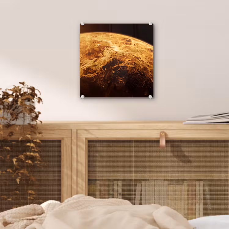 Glas schilderij - Planeet - Ruimte - Oranje - Planeet - Ruimte - Oranje plexiglas 5mm klein