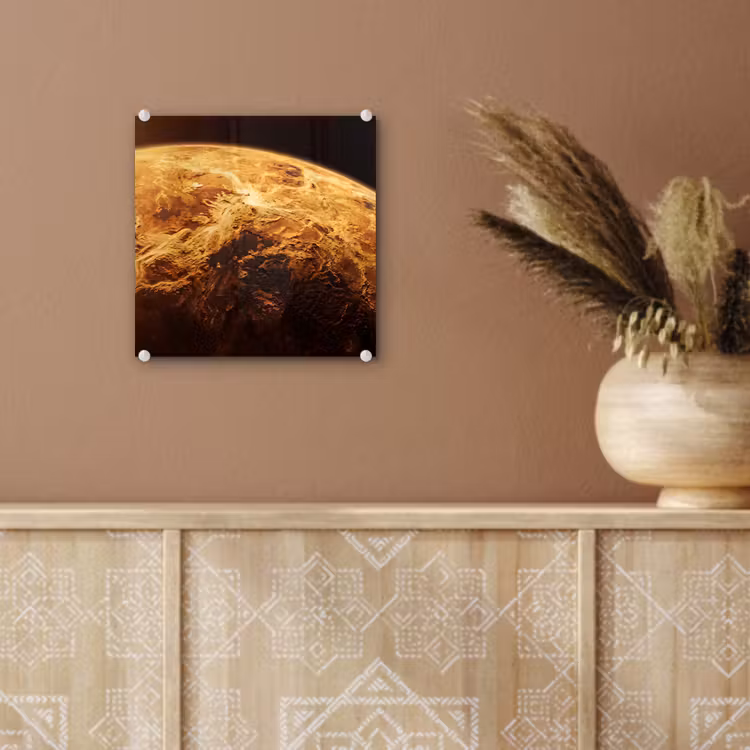 Glas schilderij - Planeet - Ruimte - Oranje - Planeet - Ruimte - Oranje plexiglas 5mm klein