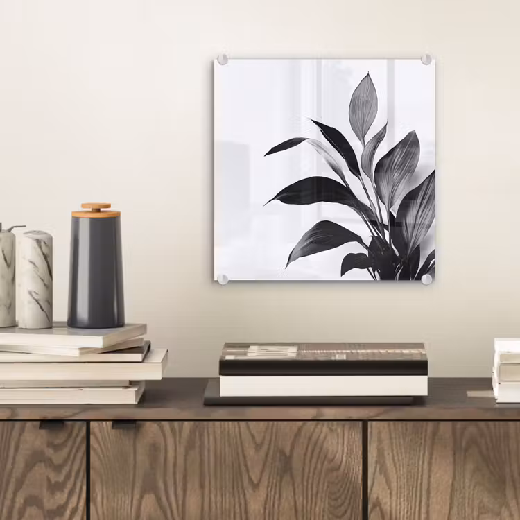 Plant - Bladeren - Minimalistisch - Zwart plexiglas 5mm klein -sfeer1