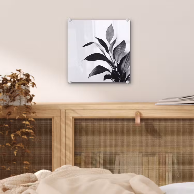 Plant - Bladeren - Minimalistisch - Zwart plexiglas 5mm klein -sfeer4
