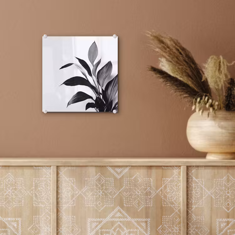 Plant - Bladeren - Minimalistisch - Zwart plexiglas 5mm klein -sfeer5