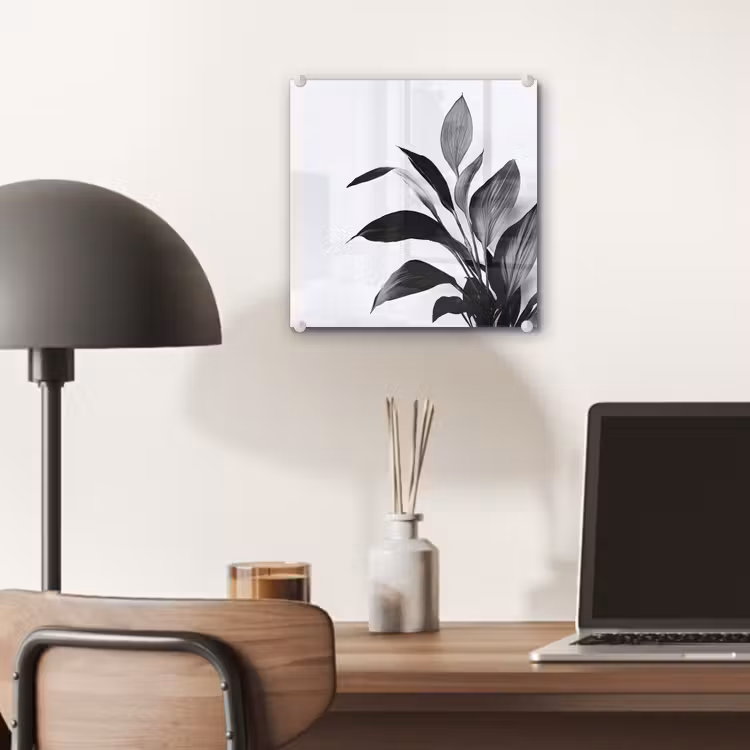 Plant - Bladeren - Minimalistisch - Zwart plexiglas 5mm klein -sfeer6