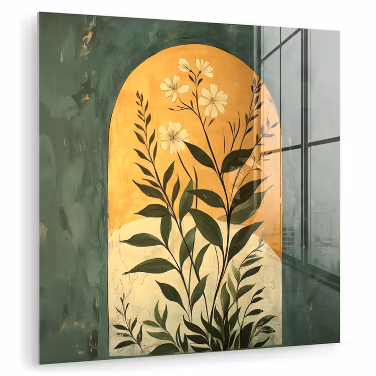 Plant - Bloemen - Wit plexiglas 5mm klein -zzzproduct_nieuw