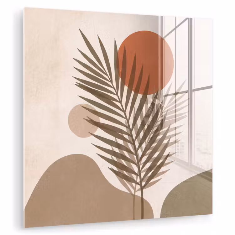 Planten - Bladeren - Abstract - Modern - Beige plexiglas 5mm klein -zzzproduct_nieuw