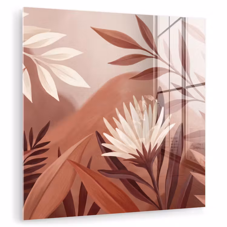 Planten - Bladeren - Botanisch - Modern - Bruin plexiglas 5mm klein -zzzproduct_nieuw