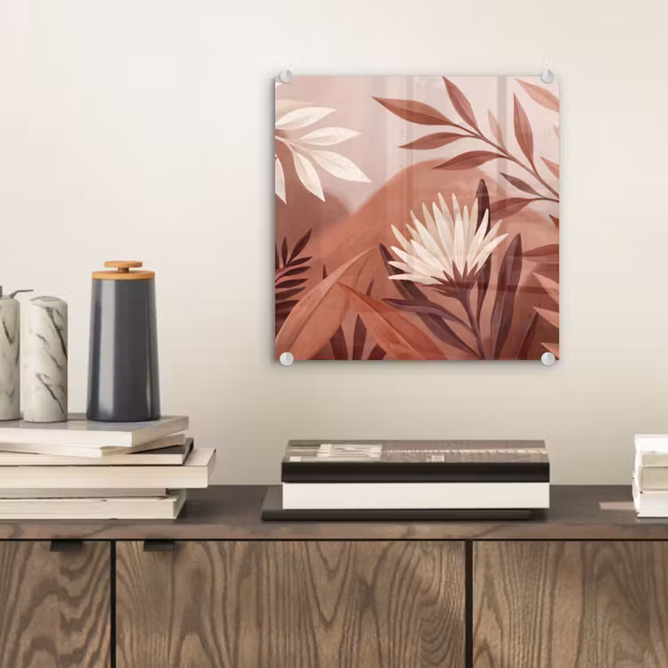 Planten - Bladeren - Botanisch - Modern - Bruin plexiglas 5mm klein -sfeer1