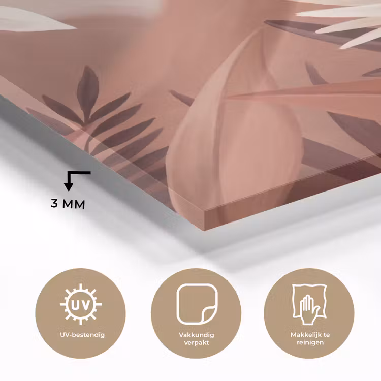 Planten - Bladeren - Botanisch - Modern - Bruin plexiglas 5mm klein -sfeer2