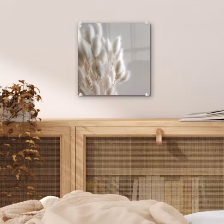 Pluimen - Beige - Minimalistisch plexiglas 5mm klein -sfeer4