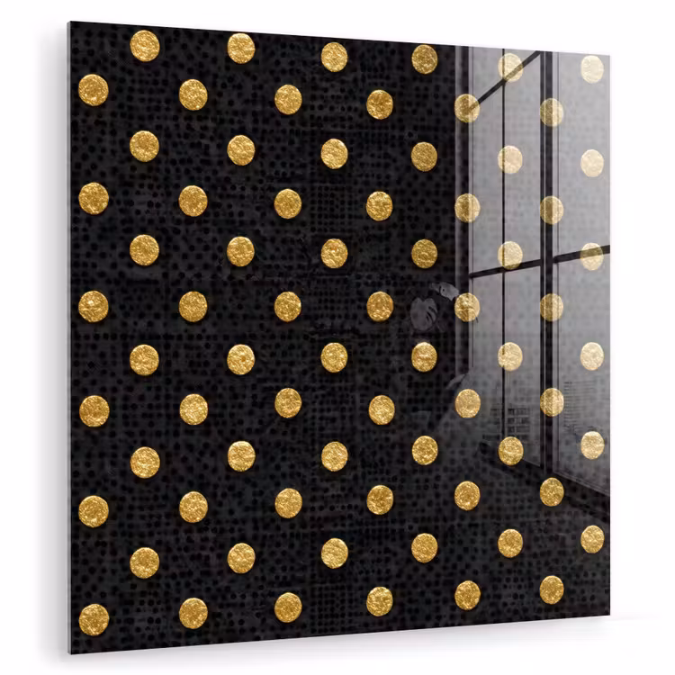 Polka Dot - Stippen - Goud - Zwart plexiglas 5mm klein 11 -zzzproduct_nieuw