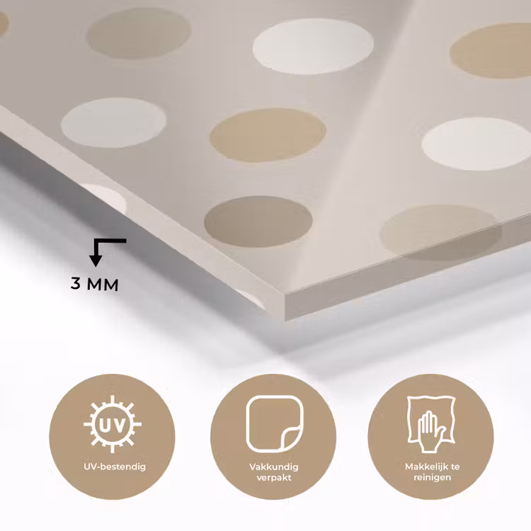 Polka - Dots - Beige plexiglas 5mm klein 11 -sfeer2