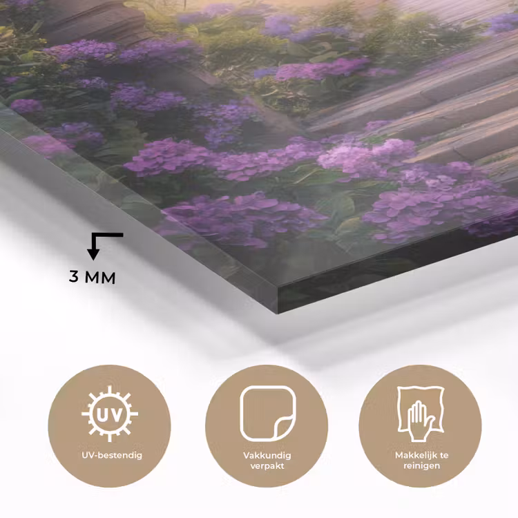Poort - Paars - Bloemen plexiglas 5mm klein -sfeer2