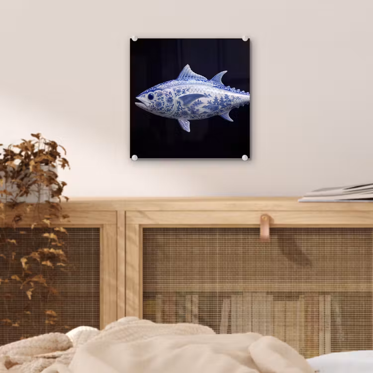 Porselein - Tonijn - Delfts - Blauw plexiglas 5mm klein -sfeer4