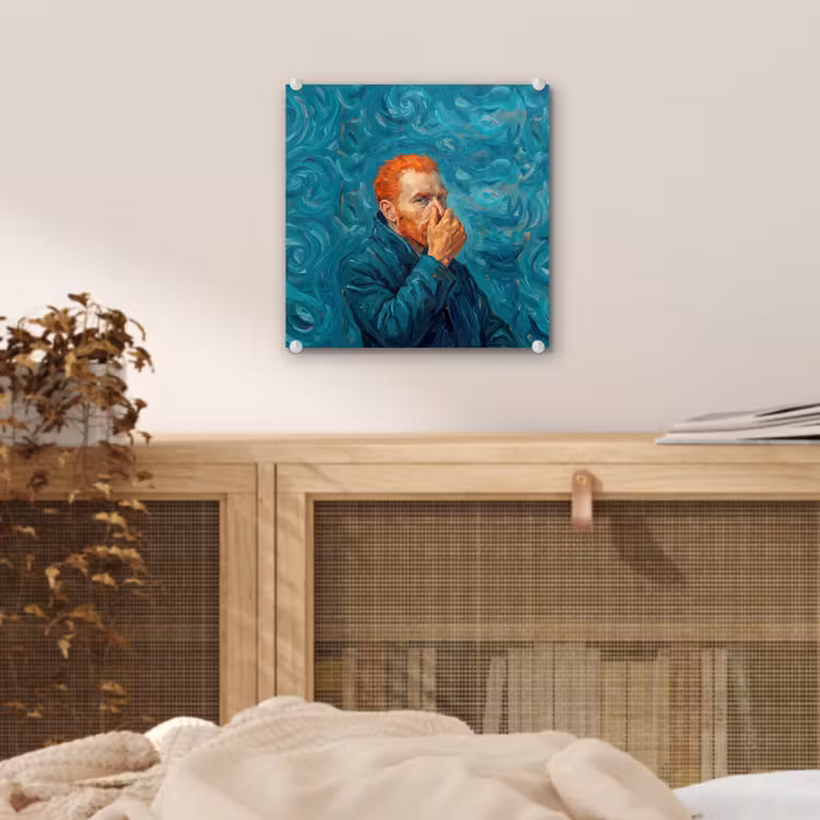 Portret - Klassiek - Blauw plexiglas 5mm klein -sfeer4