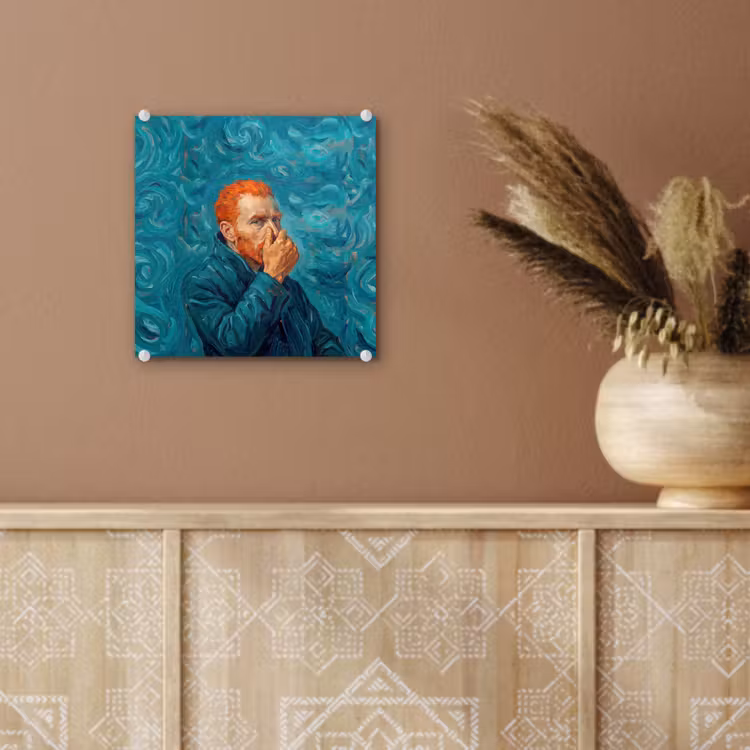 Portret - Klassiek - Blauw plexiglas 5mm klein -sfeer5