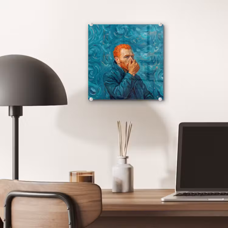 Portret - Klassiek - Blauw plexiglas 5mm klein -sfeer6