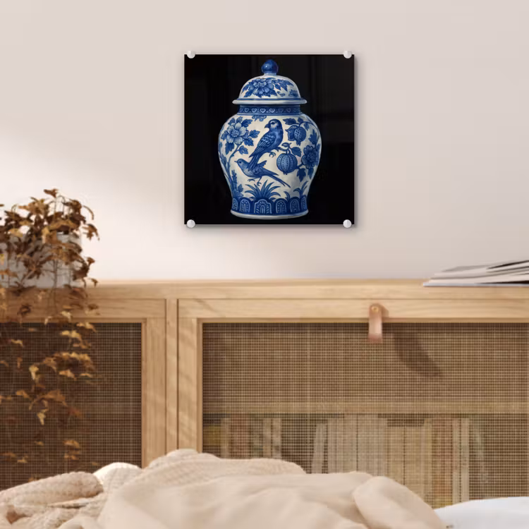 Pot - Delfts Blauw - Bloemen plexiglas 5mm klein -sfeer4