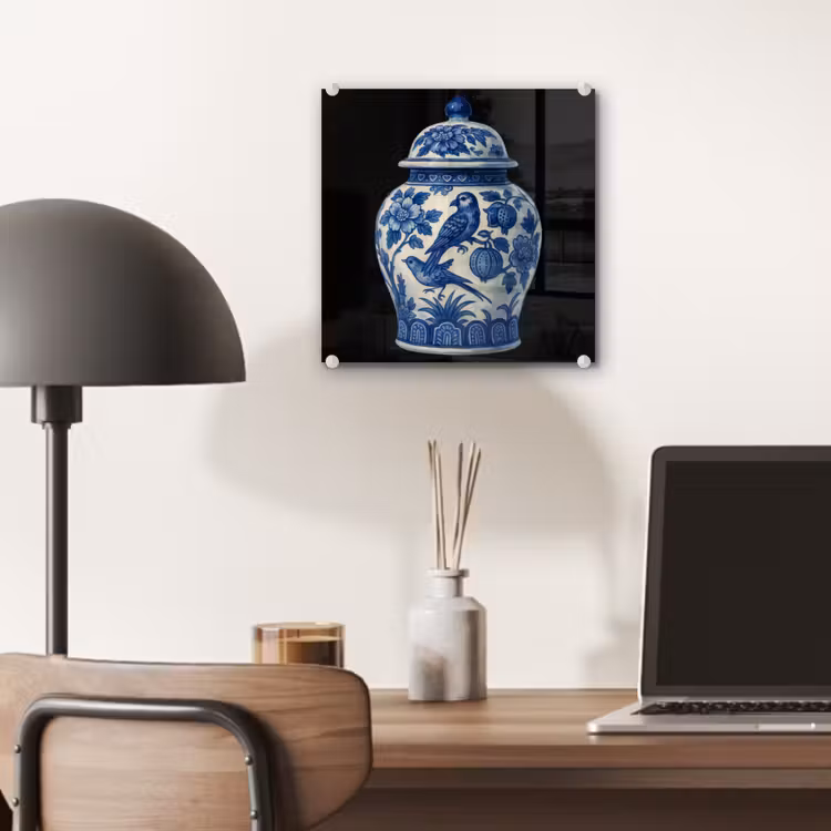Pot - Delfts Blauw - Bloemen plexiglas 5mm klein -sfeer6