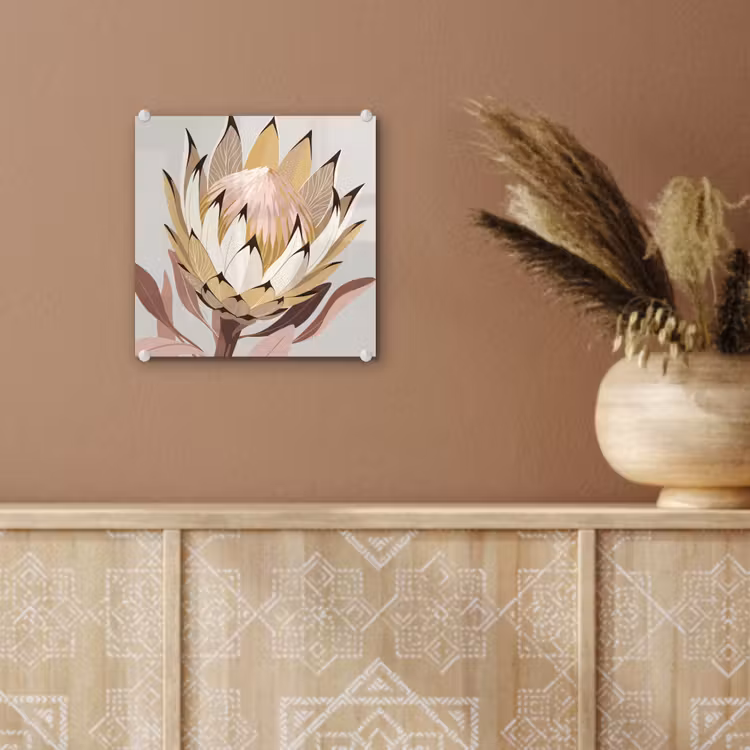 Protea - Bloem - Botanisch - Beige plexiglas 5mm klein -sfeer5