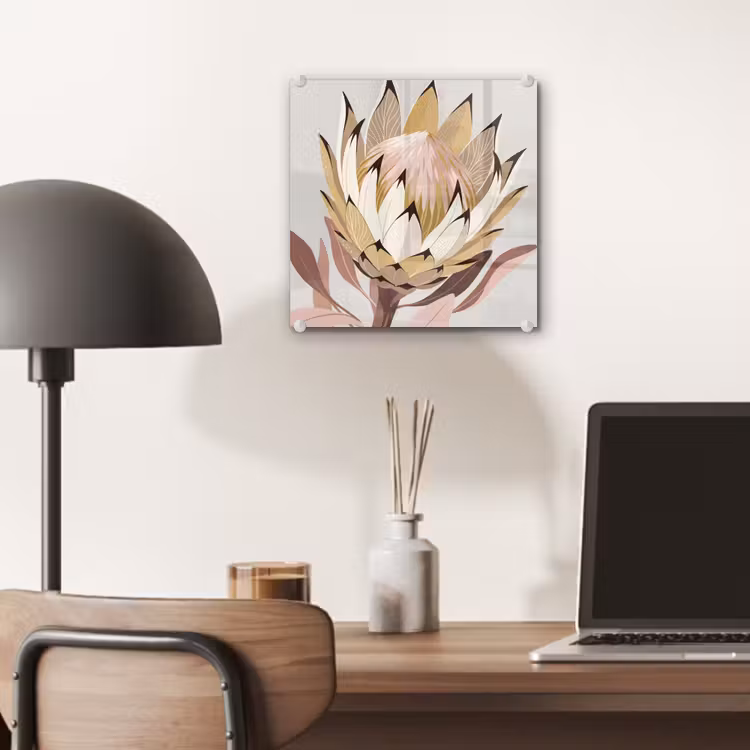 Protea - Bloem - Botanisch - Beige plexiglas 5mm klein -sfeer6
