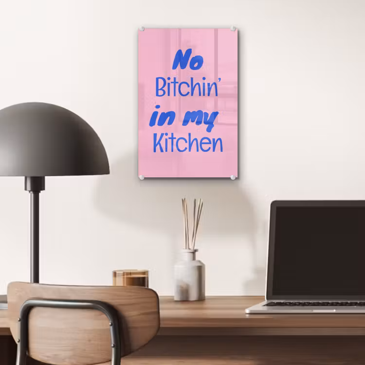 Quote - Blauw - Lettertype - Keuken plexiglas 5mm klein -sfeer6