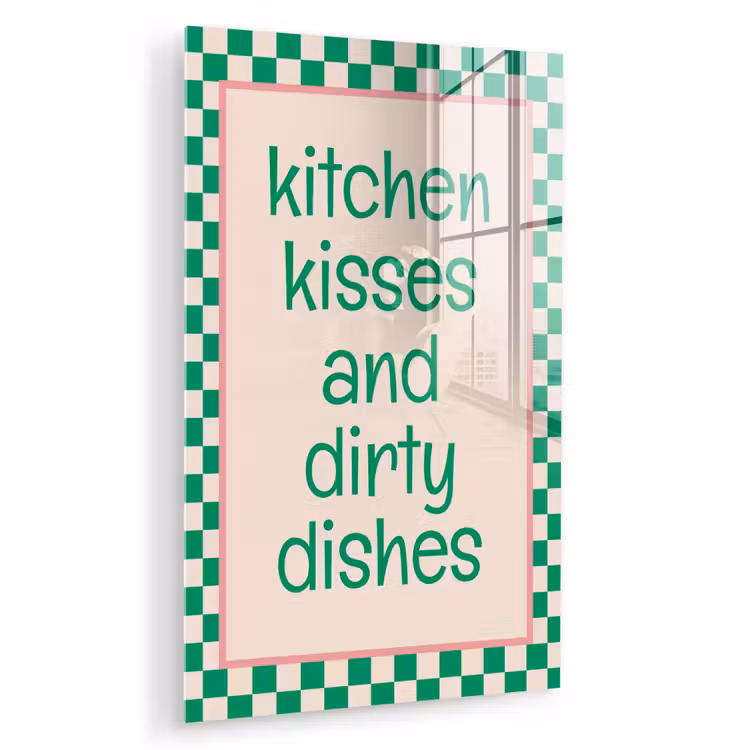 Quote - Groen - Geblokt - Keuken plexiglas 5mm klein -zzzproduct_nieuw