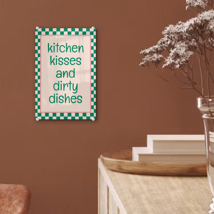 Quote - Groen - Geblokt - Keuken plexiglas 5mm klein -sfeer5