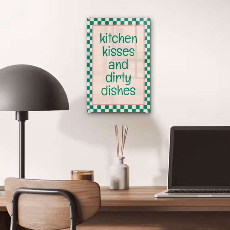 Quote - Groen - Geblokt - Keuken plexiglas 5mm klein -sfeer6