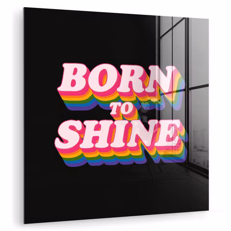 Quote - Regenboog - Roze - Zwart plexiglas 5mm klein -zzzproduct_nieuw