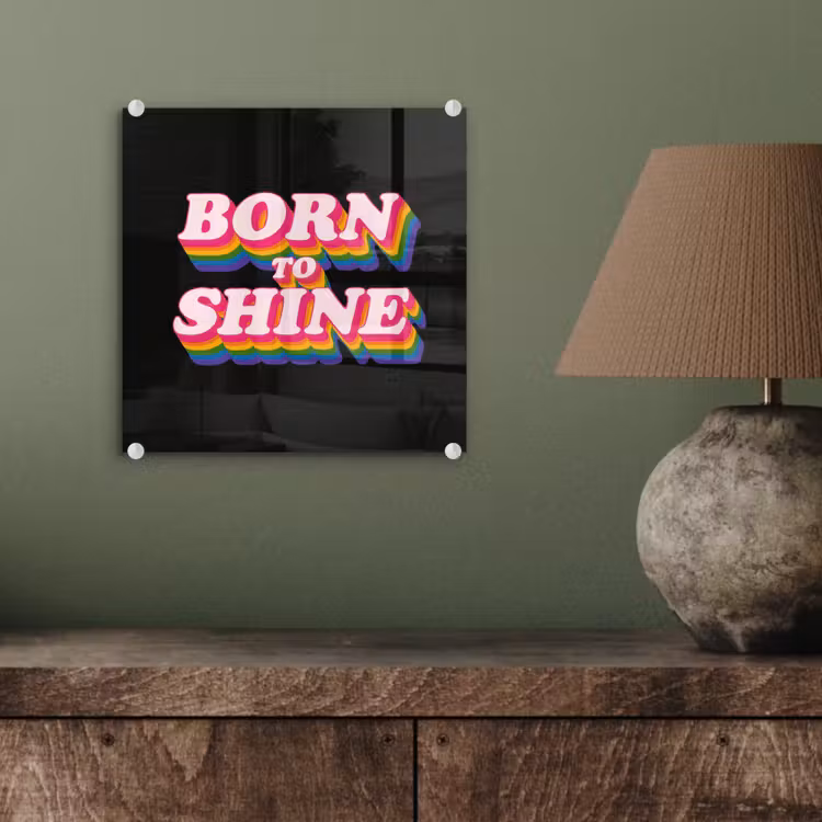 Quote - Regenboog - Roze - Zwart plexiglas 5mm klein -sfeer3