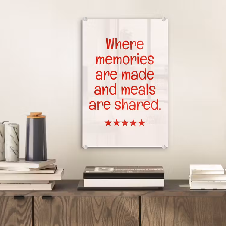 Quote - Sterren - Rood - Memories plexiglas 5mm klein -sfeer1