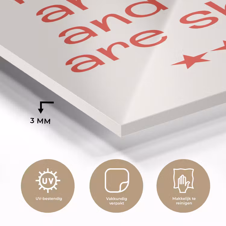 Quote - Sterren - Rood - Memories plexiglas 5mm klein -sfeer2