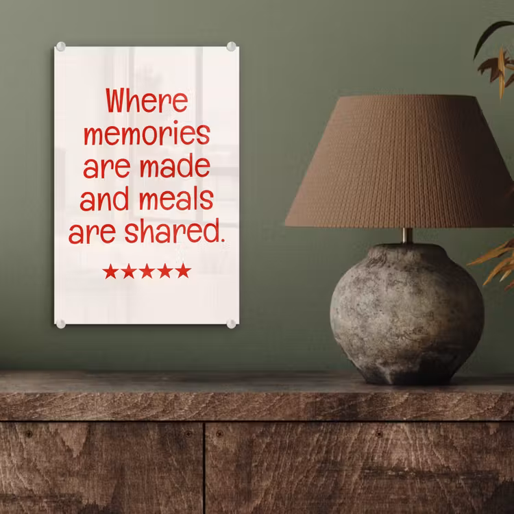 Quote - Sterren - Rood - Memories plexiglas 5mm klein -sfeer3
