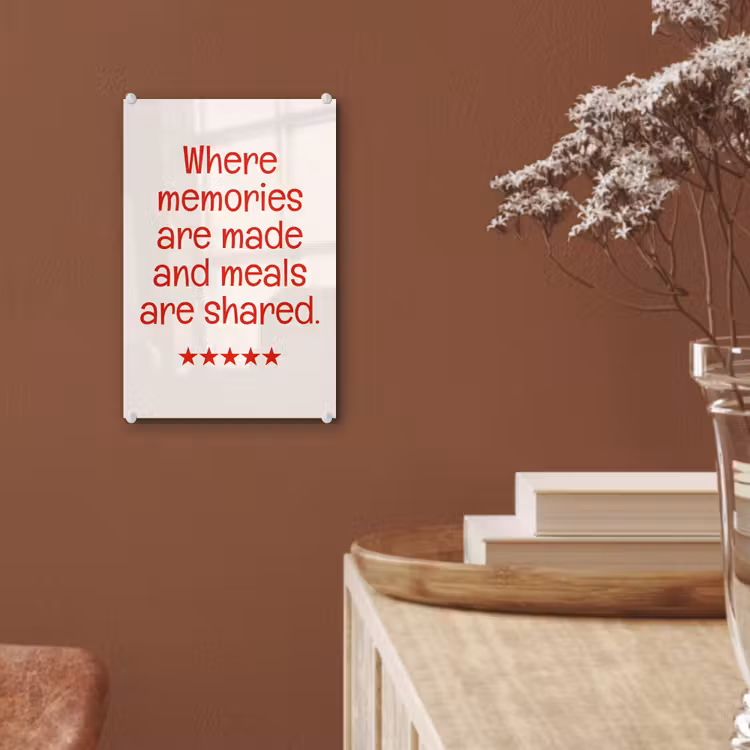 Quote - Sterren - Rood - Memories plexiglas 5mm klein -sfeer5