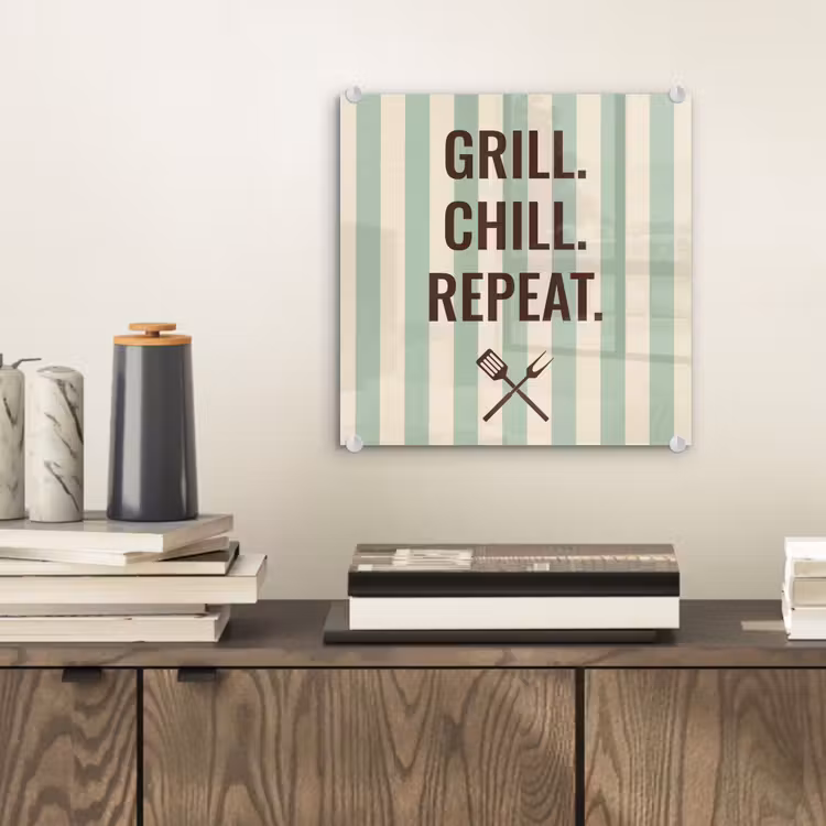 Quote - Strepen - Grill plexiglas 5mm klein -sfeer1