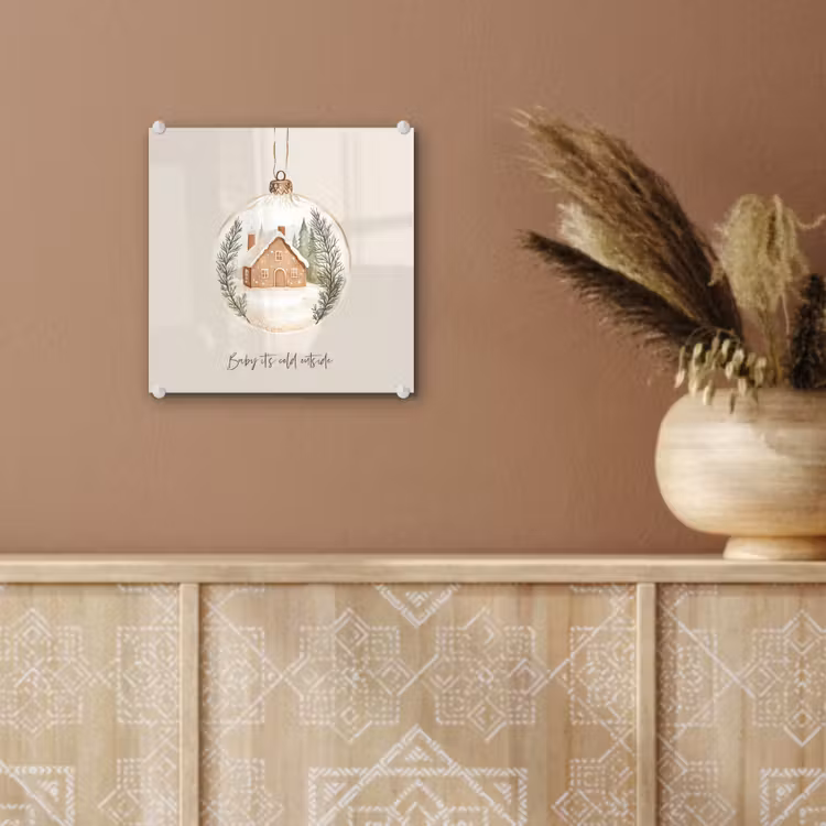 Quote - Winter - Kerst - Beige - Kerstbal plexiglas 5mm klein -sfeer5