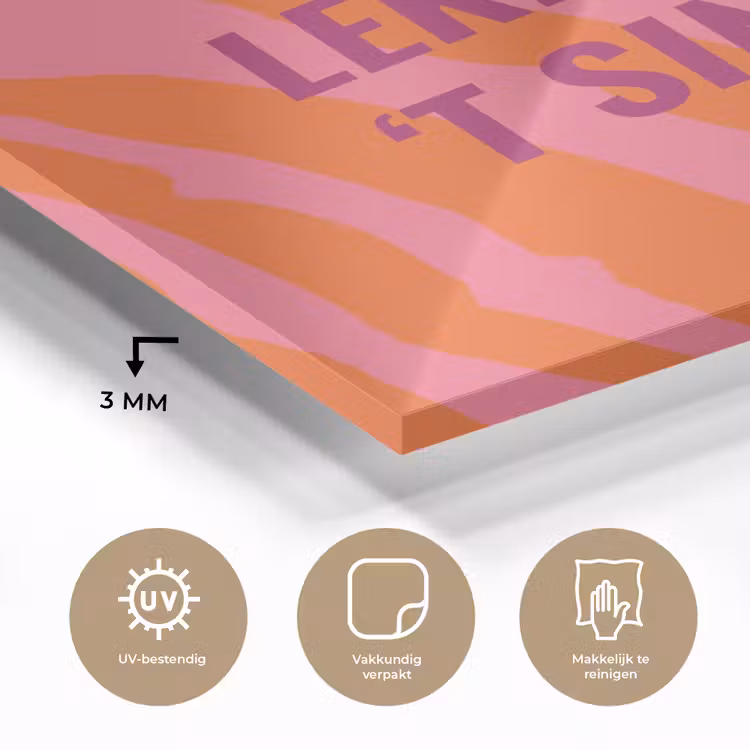 Quote - Zomer - Roze plexiglas 5mm klein -sfeer2