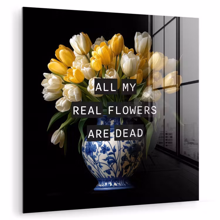 Quotes - Bloem - Tulp - Geel plexiglas 5mm klein -zzzproduct_nieuw