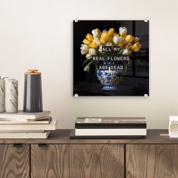 Quotes - Bloem - Tulp - Geel plexiglas 5mm klein -sfeer1